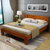 明佳友  床 实木床 简约 现代中式双人床 1.8米 实木橡胶木床 单人床M211(胡桃色普通床 1.8米单床)第2张高清大图