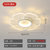 2020年新款网红ins房间灯简约现代创意花型LED主卧室吸顶灯客厅灯灯具(哑白+透明 直径52cm单色)第4张高清大图
