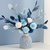 北欧花瓶摆件餐桌陶瓷客厅仿真假花插花创意地中海花艺结婚装饰品(蓝色花束【8枝】)第2张高清大图