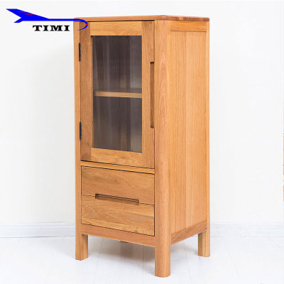 TIMI 日式实木展示柜 实木影音柜 玻璃门柜 实木储物收纳陈列柜(原木矮柜 默认)