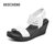 Skechers斯凯奇夏季新款一字带露趾凉鞋花纹时尚坡跟鞋33223(白色 39.5)第2张高清大图