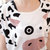 华绮罗2014夏季新款睡衣女士家居服短袖背心卡通奶牛三件套装DM0420(DM21610XL)第4张高清大图