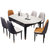 恒兴达 岩板大理石餐桌可伸缩折叠餐桌椅组合现代简约家用小户型轻奢圆桌(黑桃+白 岩板 1.5m一桌八椅)第5张高清大图