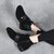 SUNTEK2021年新款秋冬季女鞋平底磨砂短靴女单靴粗跟加绒棉鞋中跟鞋(36 黑色（加绒内里）)第10张高清大图