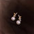 韩国东大门S925银针简 约小巧珍珠耳环气质法式镶钻耳饰 个性(女士)(金色)第2张高清大图