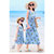 亲子装夏季新款母女度假沙滩背心长裙110-160 S-XL码女童绵绸宽松无袖连衣裙06(XL码 蓝色)第2张高清大图