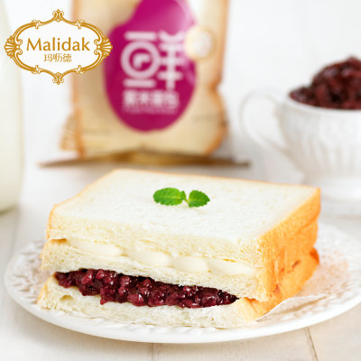 玛呖德紫米面包黑米夹心奶酪切片三明治蛋糕营养早餐110g*10包蒸零食品整箱