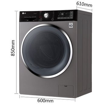 LG洗衣机 WD-QH451B7H 家用10公斤大容量全自动滚筒洗干一体洗衣机 DD变频电机 碳晶银 烘干