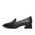 森达2021春季新品商场同款通勤石头纹羊皮革女皮单鞋3RT02AM1(黑色 34)第2张高清大图