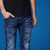 G&G男装新品春季迷彩印花男士牛仔裤直筒宽松迷彩裤牛仔长裤薄款(蓝色 34)第5张高清大图