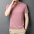 夏季薄款冰丝短袖t恤男士低领净版滑料速干半袖汗衫T恤上衣(红色 XXXL)第3张高清大图