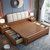 吉木多 胡桃木实木床1.5米现代简约北欧床1.8米双人床主卧轻奢家用软包床(1.8*2米胡桃色 单床)第3张高清大图