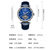上海手表男自动机械表镂空多功能飞轮运动手表大表盘皮带男表924(蓝色 皮带)第5张高清大图