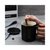 新款办公室简约马克杯家用创意带盖带勺情侣咖啡杯多功能陶瓷杯(白 色 201-300ml)第3张高清大图