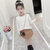 2018新款韩版儿童毛衣秋冬打底衫套头女孩针织衫(160cm 米白色)第3张高清大图