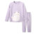 巴拉巴拉女童睡衣秋冬新品套装加厚保暖中大童儿童家居服卡通加绒(130cm 紫色调)第5张高清大图