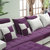 紫茉莉 沙发 布艺沙发 小户型沙发 简约现代客厅三人转角布艺沙发(米白紫色 三件套送地毯)第3张高清大图