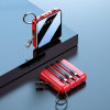 裳品红颜  10000毫安充电宝 自带线三合一适用于苹果小米手机超薄小巧便自带线充电宝 聚合物数显移动电源(黑色)