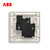 ABB官方旗开关插座面板轩致无框星空黑色系列USB+五孔一开单控双控错位二三插三孔16A电视电话电脑六类网插86型家用(一开三孔AF223-885)第5张高清大图
