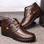 米斯康（MR.KANG）男鞋休闲鞋 高帮棉皮鞋加绒保暖鞋子冬季新款335(棕色 39)第3张高清大图