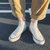 富贵鸟2019新款男生帆布鞋字母图案瑞安硫化鞋休闲学生布鞋潮流板鞋批发  SXPLH1020(浅灰色 39)第3张高清大图