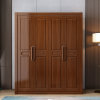 恒兴达 胡桃木实木衣柜现代中式对开门卧室简约衣柜衣橱(胡桃色)