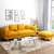 一米色彩 布艺沙发 北欧小户型三人位沙发组合沙发(香蕉黄 小三人位+脚踏)第3张高清大图