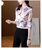 2022春季新款上衣长袖时尚V领大码衬衣印花洋气女士衬衫(玫瑰粉 3XL)第8张高清大图