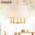 汉斯威诺纯铜美式乡村客厅餐厅书房卧室玻璃灯罩灯具欧式全铜吊灯HS707008(4头(带光源))第4张高清大图