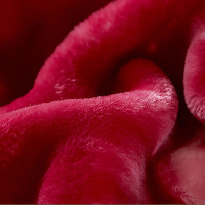 斜月三星家纺 加绒加厚拉舍尔双层毛毯 （红色花开）（新疆西藏不发货）(红色花开)