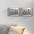 台湾插座110v美式面板墙壁家用开关美规电源插座不锈钢拉丝灰美标(分体三插USB)第3张高清大图