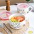 日式卡通创意陶瓷泡面碗带盖可微波炉早餐杯学生宿舍大号燕麦杯具(6英寸陶瓷碗（无把手）CAT猫 送汤勺筷子+盖子)第3张高清大图