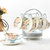 欧式骨瓷咖啡杯英式咖啡具套装个性创意陶瓷茶具套装花茶杯送架子(凝粉之爱(带内花)4杯碟+收纳架+4)第2张高清大图