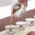 润器 茶具套装 陶瓷亚光功夫茶具整套耐热茶壶茶碗包邮(10头灰荷小葫芦盖碗)第3张高清大图