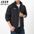 JEEP吉普专卖男士夹克速干可脱卸帽户外防风外套工装大码登山服冲锋外套(3002黑色 5XL)第6张高清大图