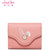 JUST STAR 欧时纳 秋季新款韩版钱夹甜美女式短款零钱包多卡位可爱兔子手拿包(空灰蓝)第3张高清大图