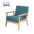 一米色彩 简易沙发 北欧田园布艺双人单人沙发椅小型实木简约日式沙发(紫色 双人位)第3张高清大图