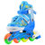 乐士/ENPEX溜冰鞋儿童全套装 儿童轮滑鞋 可调伸缩滑冰鞋男女直排轮 全闪光PU轮172(蓝色 L码(39-42))第5张高清大图