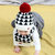 milky friends冬季宝宝针织毛线帽双拼色儿童保暖婴儿套头帽围巾(黑色（单帽） 均码42至50cm)第3张高清大图