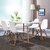 SKYMI现代简约餐桌椅 北欧餐桌 小户型餐桌椅组合 家用饭桌 商用洽谈桌椅(木纹色伊姆斯 1.4米餐桌 4把彩色椅(颜色备注))第5张高清大图