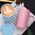 创意早餐杯子陶瓷马克杯带盖勺喝水杯男女生情侣咖啡杯办公室茶杯(粉色款-H)第2张高清大图