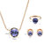 OA ONNEA 施华洛世奇钻 精品品质耳环项链戒指套装(深蓝色)第4张高清大图
