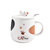 可爱猫咪马克杯卡通陶瓷杯子情侣男女水杯咖啡杯带盖勺早餐牛奶杯(彩色猫咪C款（黑礼盒装）)第2张高清大图