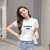 Dream Gate夏季新款T恤长字母印花休闲纯色修身韩版女装(白色 L)第3张高清大图