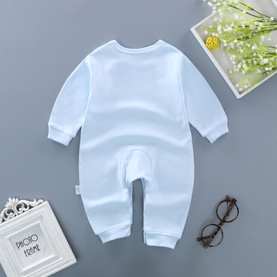 新生婴儿连体衣服春秋薄款长袖开档哈衣 1岁男