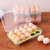 豆萁 创意便携塑料双层鸡蛋收纳盒鸡蛋盒15格 厨房冰箱大保鲜盒塑料储物盒 鸡蛋托(白色)第2张高清大图