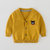 婴儿毛衣秋装男纯棉新生儿线衣0-3个月春秋女宝宝针织开衫外套(90cm 黄色)第4张高清大图