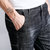新欧美潮牌洗水丹宁男式牛仔裤修身小直筒裤子K8018(黑灰色 40)第3张高清大图