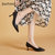 达芙妮女鞋尖头高跟鞋2021年新款秋季浅口细跟配裙子职业中跟单鞋(黑色 37)第4张高清大图