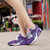 洛尚LS8001  春季新款韩版女鞋学生厚底减震休闲运动鞋旅游鞋拼色百搭气垫鞋(紫色)第5张高清大图